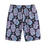 Boho Hamsa Pattern Print Cotton Shorts