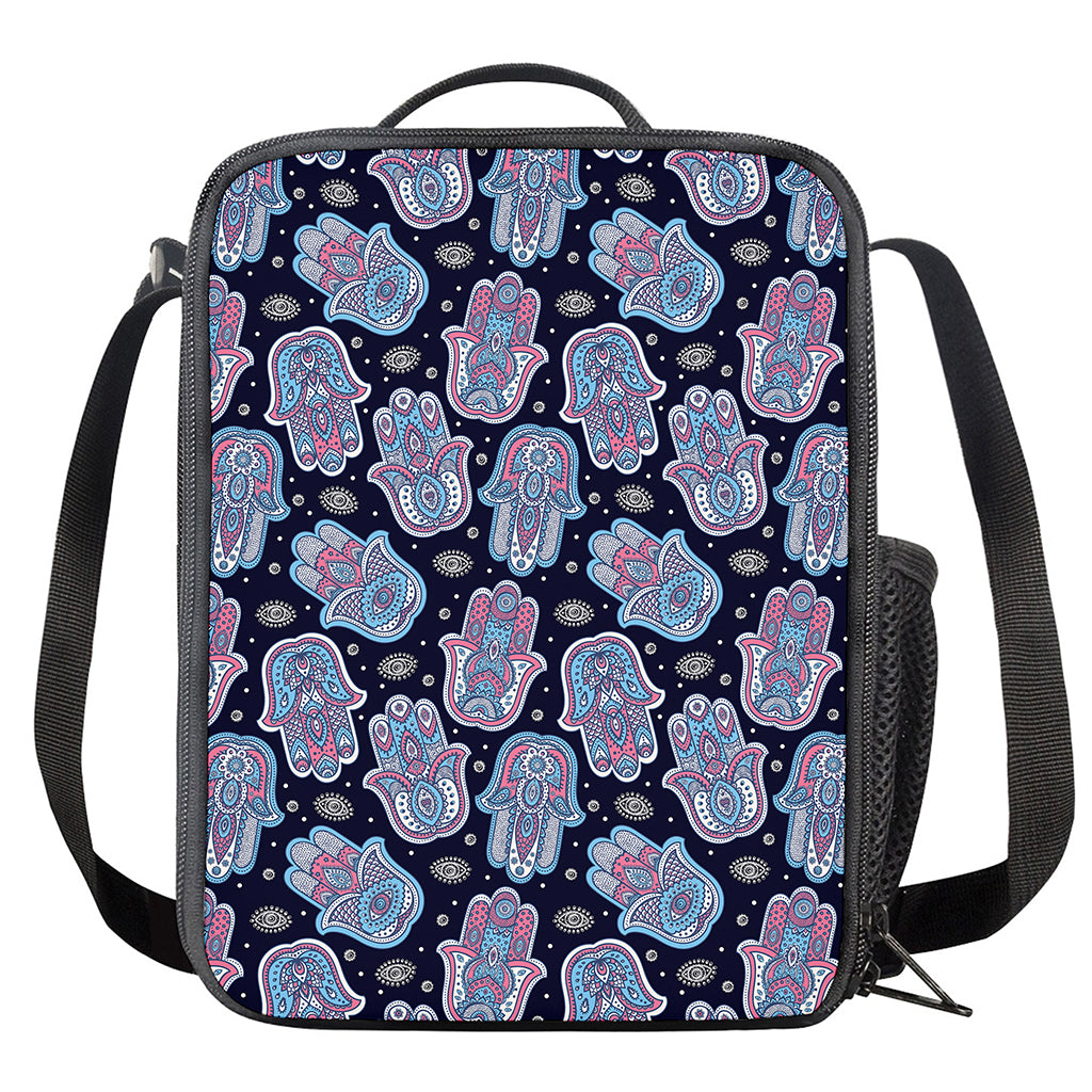 Boho Hamsa Pattern Print Crossbody Lunch Bag