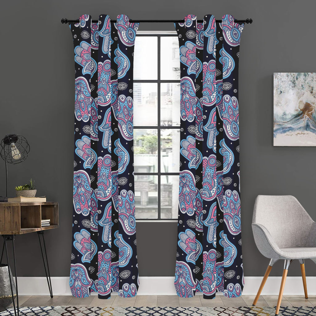 Boho Hamsa Pattern Print Curtain
