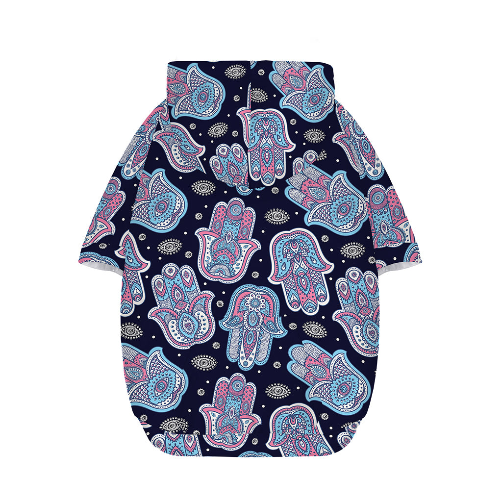 Boho Hamsa Pattern Print Dog Zip Up Hoodie