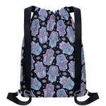 Boho Hamsa Pattern Print Drawstring Backpack