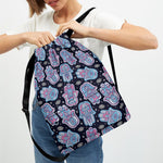Boho Hamsa Pattern Print Drawstring Backpack