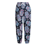 Boho Hamsa Pattern Print Fleece Lined Knit Pants