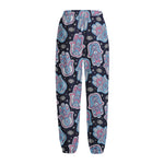 Boho Hamsa Pattern Print Fleece Lined Knit Pants