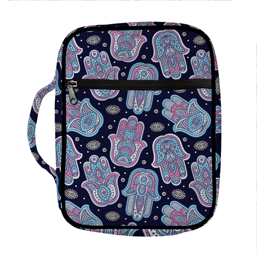 Boho Hamsa Pattern Print Front Pocket Bible Bag