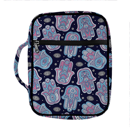 Boho Hamsa Pattern Print Front Pocket Bible Bag