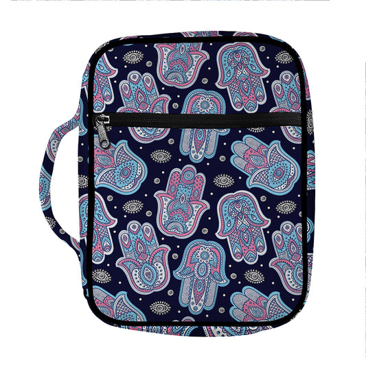 Boho Hamsa Pattern Print Front Pocket Bible Bag