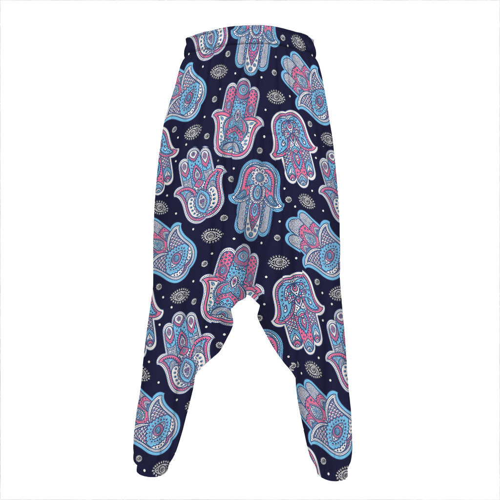 Boho Hamsa Pattern Print Hammer Pants