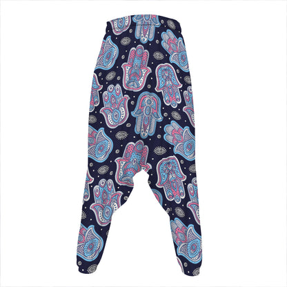 Boho Hamsa Pattern Print Hammer Pants