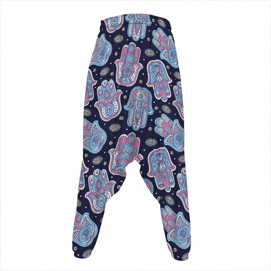 Boho Hamsa Pattern Print Hammer Pants