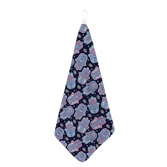 Boho Hamsa Pattern Print Hand Towel
