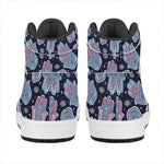 Boho Hamsa Pattern Print High Top Leather Sneakers
