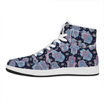 Boho Hamsa Pattern Print High Top Leather Sneakers