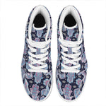 Boho Hamsa Pattern Print High Top Leather Sneakers