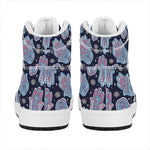Boho Hamsa Pattern Print High Top Leather Sneakers