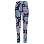 Boho Hamsa Pattern Print High-Waisted Pocket Leggings