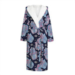 Boho Hamsa Pattern Print Hooded Bathrobe