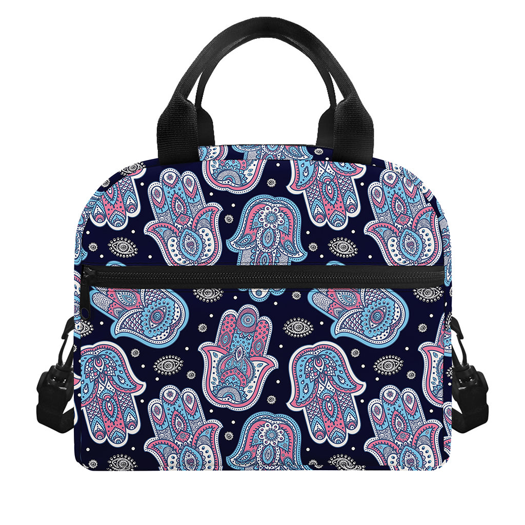 Boho Hamsa Pattern Print Insulated Lunch Bag