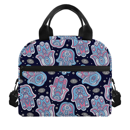Boho Hamsa Pattern Print Insulated Lunch Bag