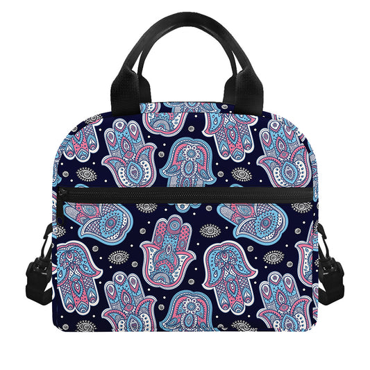 Boho Hamsa Pattern Print Insulated Lunch Bag