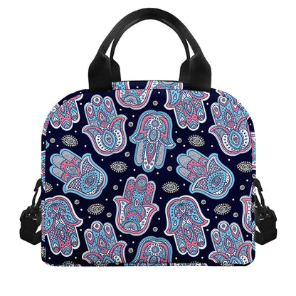Boho Hamsa Pattern Print Insulated Lunch Bag