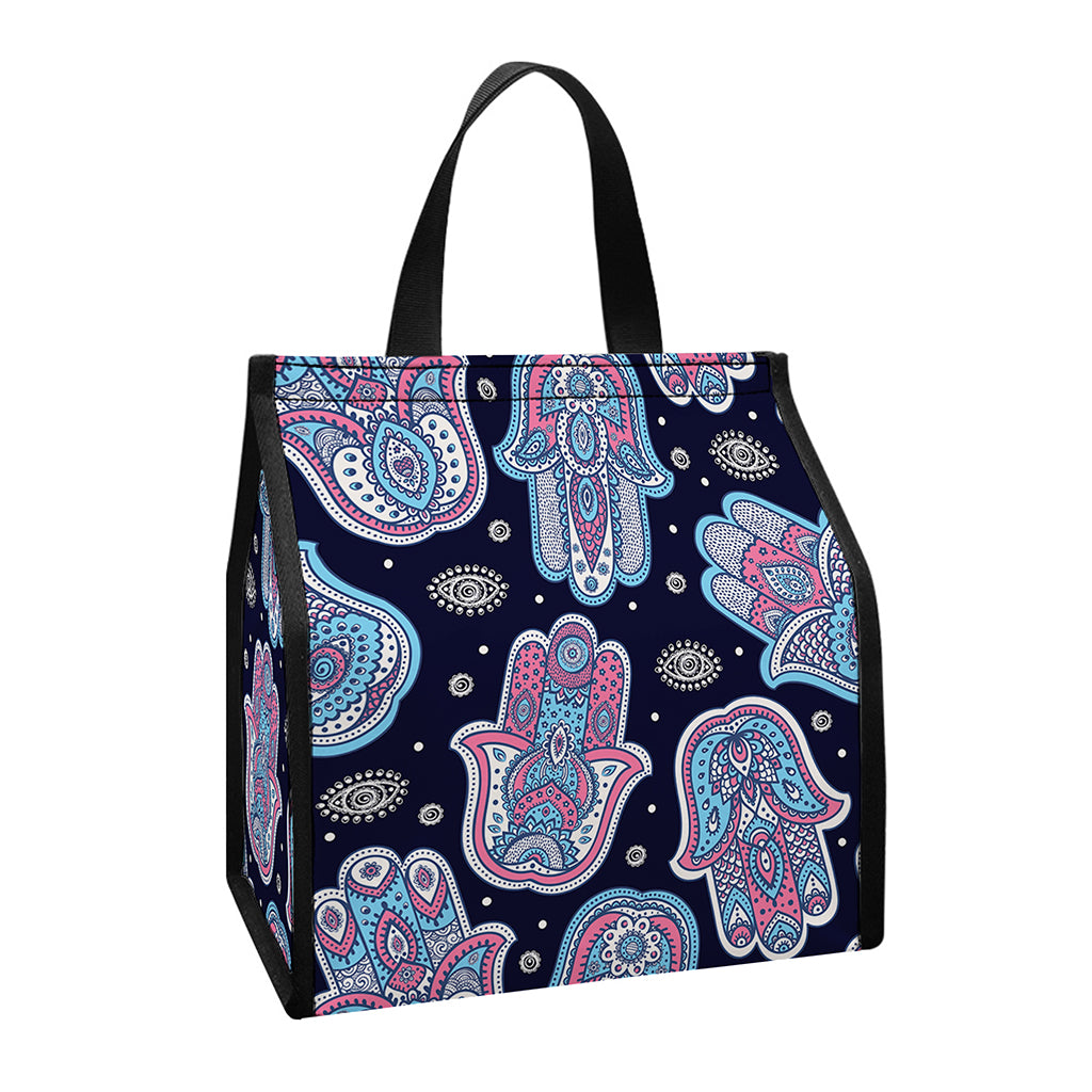 Boho Hamsa Pattern Print Insulated Lunch Tote