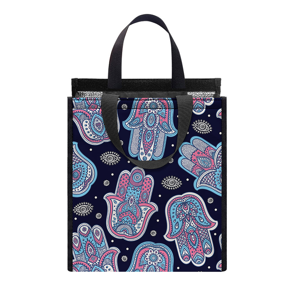 Boho Hamsa Pattern Print Insulated Lunch Tote