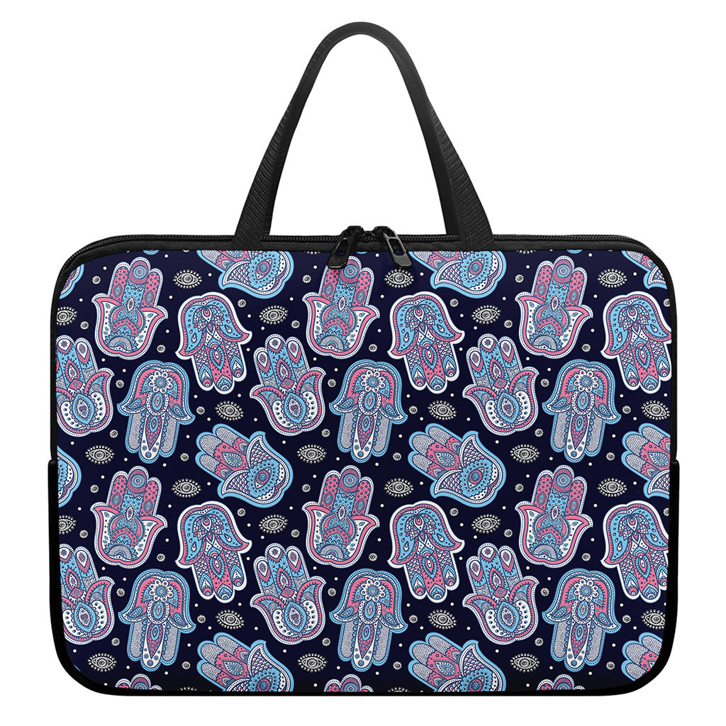Boho Hamsa Pattern Print Laptop Sleeve With Handle