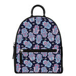 Boho Hamsa Pattern Print Leather Backpack