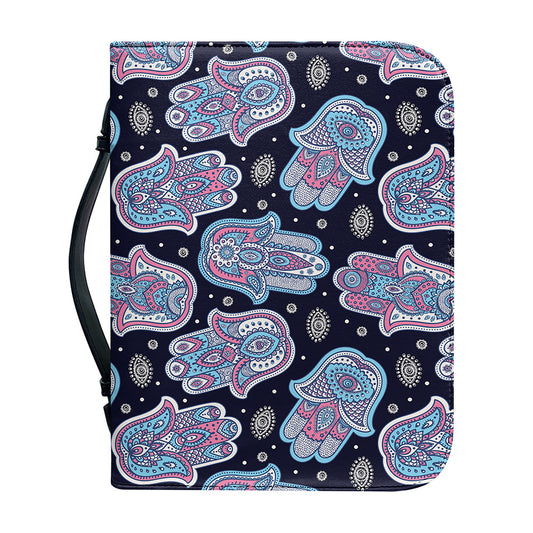 Boho Hamsa Pattern Print Leather Bible Cover