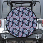 Boho Hamsa Pattern Print Leather Spare Tire Cover