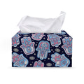 Boho Hamsa Pattern Print Leather Tissue Box Cover