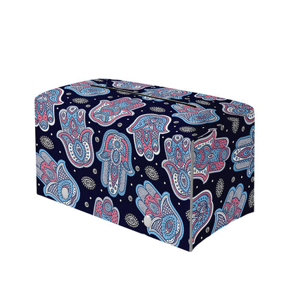 Boho Hamsa Pattern Print Leather Tissue Box Cover