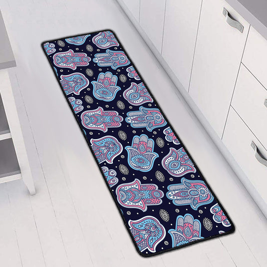 Boho Hamsa Pattern Print Long Kitchen Mat