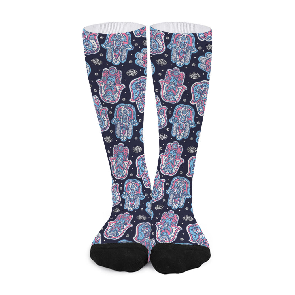 Boho Hamsa Pattern Print Long Socks