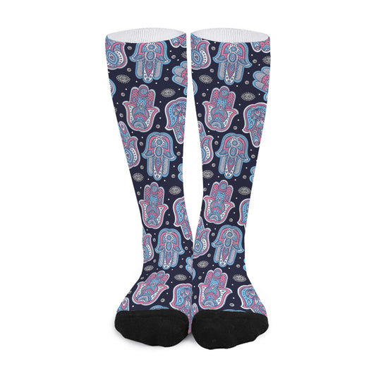 Boho Hamsa Pattern Print Long Socks