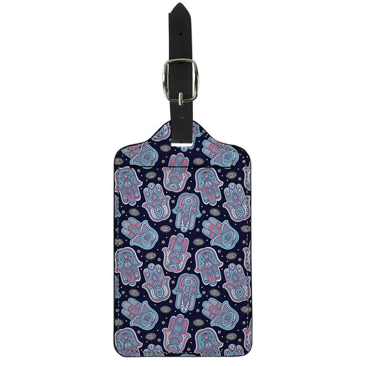 Boho Hamsa Pattern Print Luggage Tag