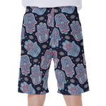 Boho Hamsa Pattern Print Men's Beach Shorts