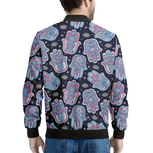 Boho Hamsa Pattern Print Men's Bomber Jacket