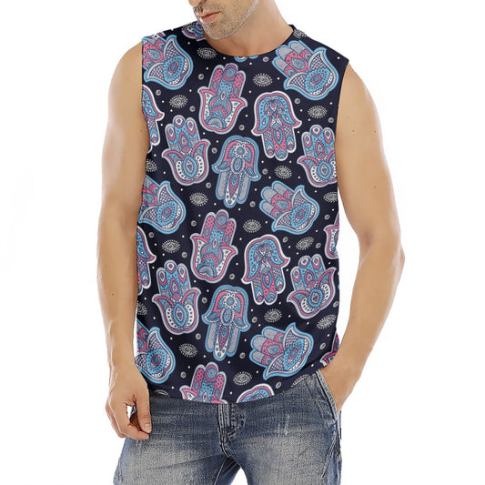 Boho Hamsa Pattern Print Men's Fitness Tank Top