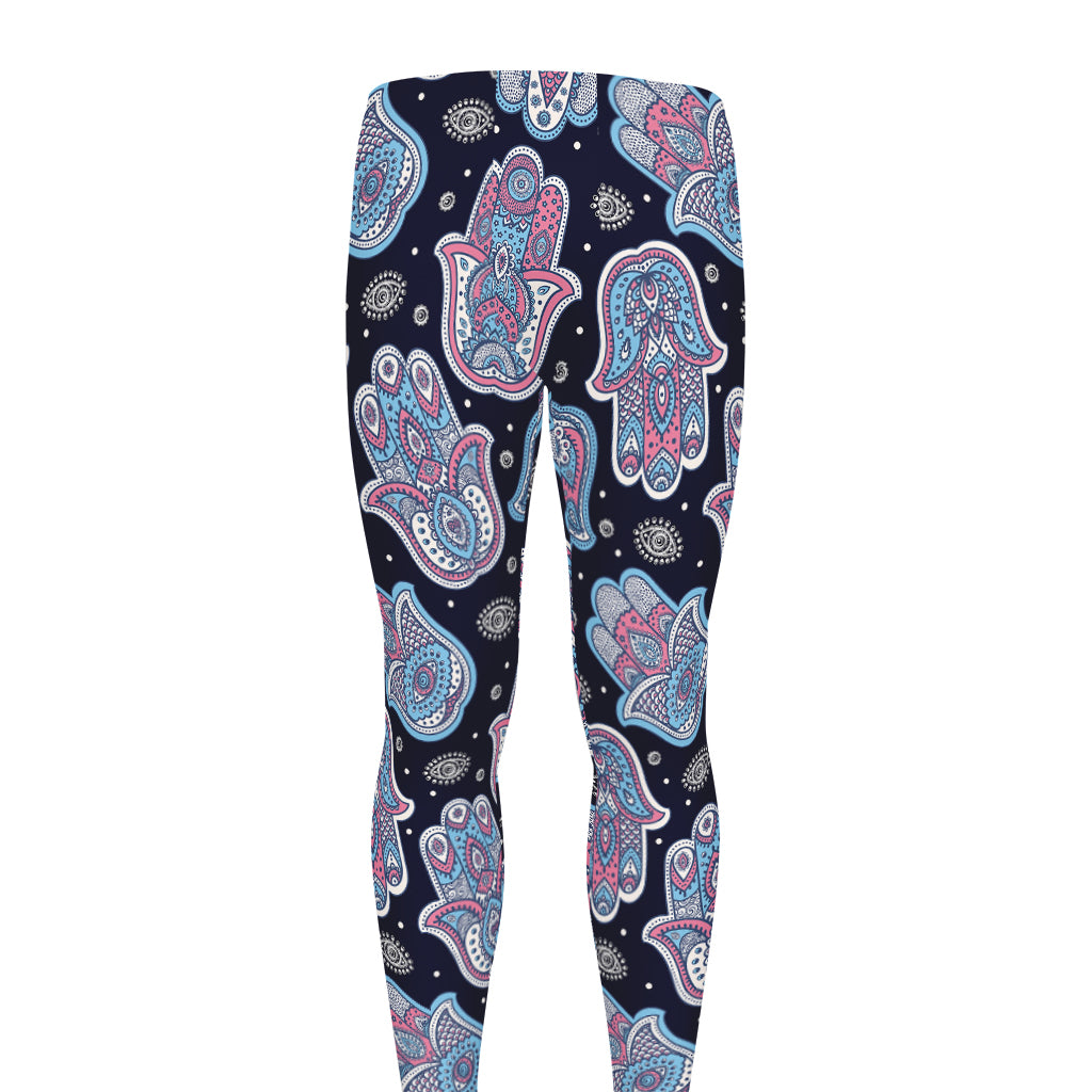 Boho Hamsa Pattern Print Men's leggings