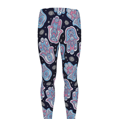 Boho Hamsa Pattern Print Men's leggings