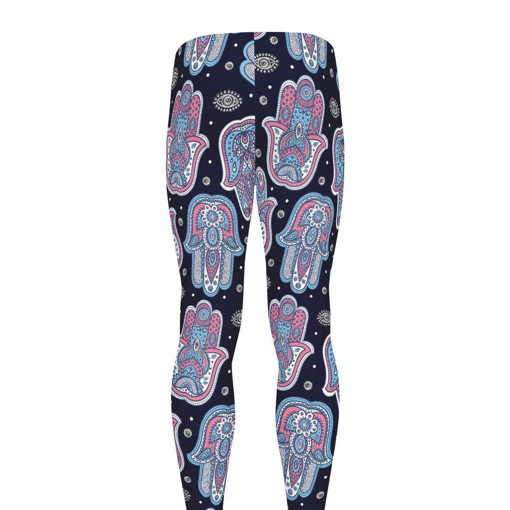Boho Hamsa Pattern Print Men's leggings