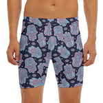 Boho Hamsa Pattern Print Men's Long Boxer Briefs