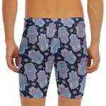 Boho Hamsa Pattern Print Men's Long Boxer Briefs