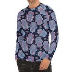 Boho Hamsa Pattern Print Men's Long Sleeve Rash Guard