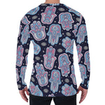 Boho Hamsa Pattern Print Men's Long Sleeve T-Shirt