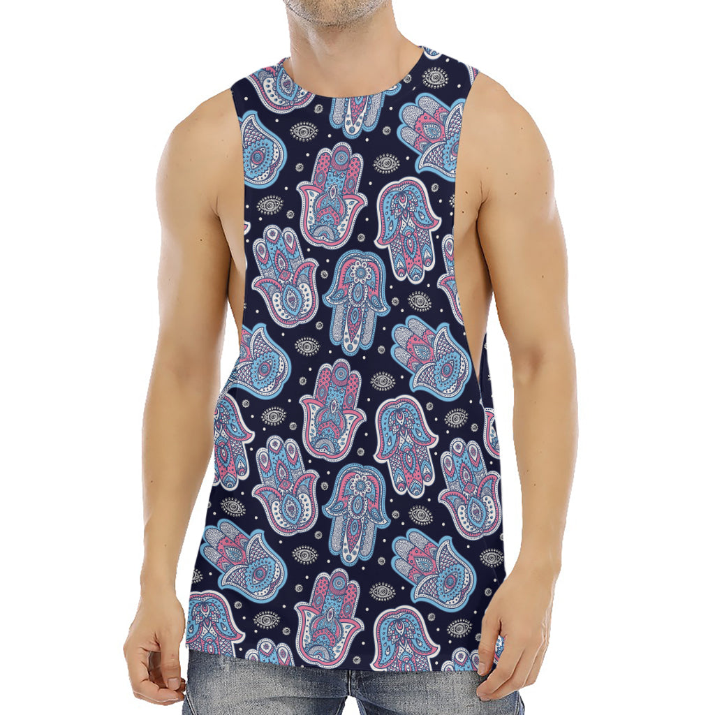 Boho Hamsa Pattern Print Men's Muscle Tank Top
