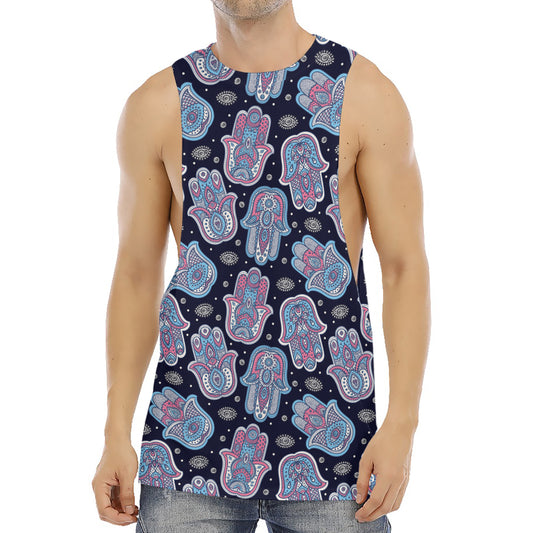 Boho Hamsa Pattern Print Men's Muscle Tank Top