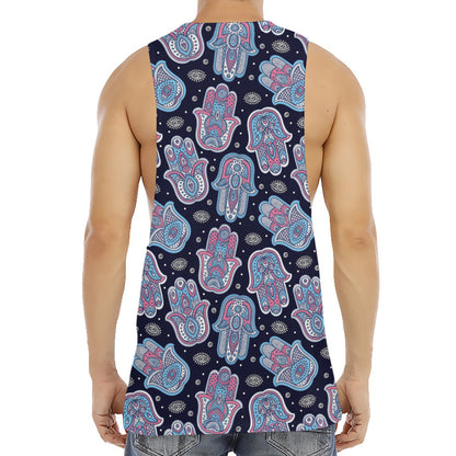 Boho Hamsa Pattern Print Men's Muscle Tank Top